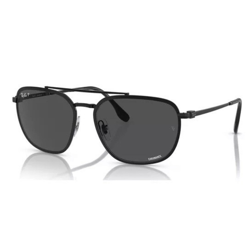 Ray-Ban RB 3708 002/K8 Sunglasses Black Polarized Chromance Glass 59mm with Case